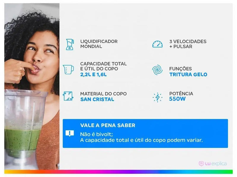 Liquidificador Mondial Turbo Power 500W – Potência e Praticidade na Sua Cozinha!