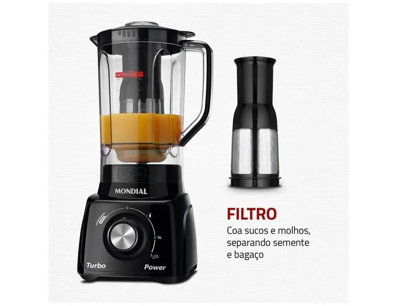 Liquidificador Mondial Turbo Power 500W – Potência e Praticidade na Sua Cozinha!