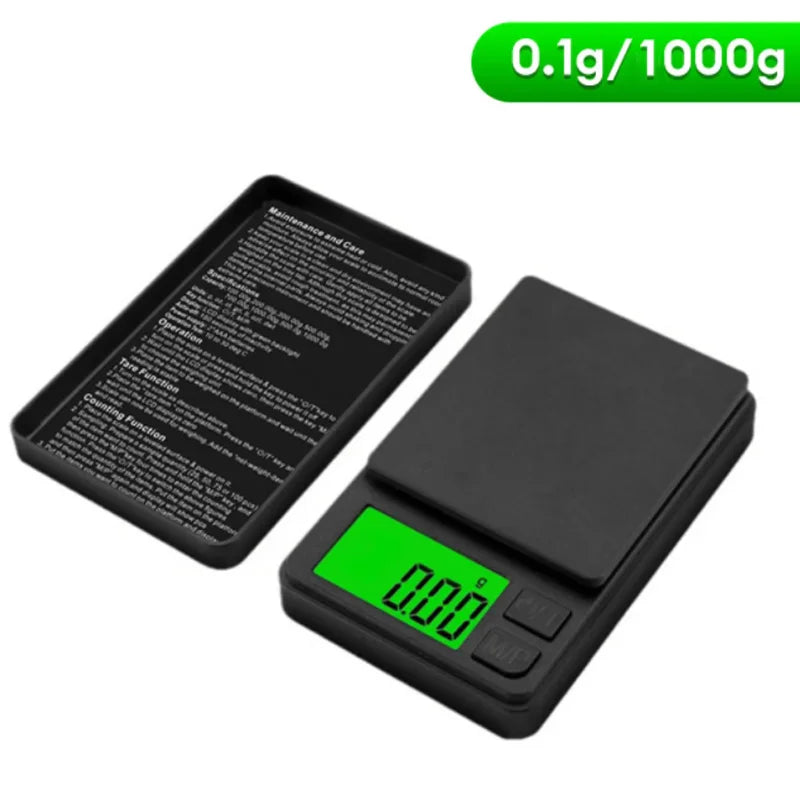 Balança de Precisão Digital 0.01g a 500g - Portátil com LCD e 7 Unidades de Medida